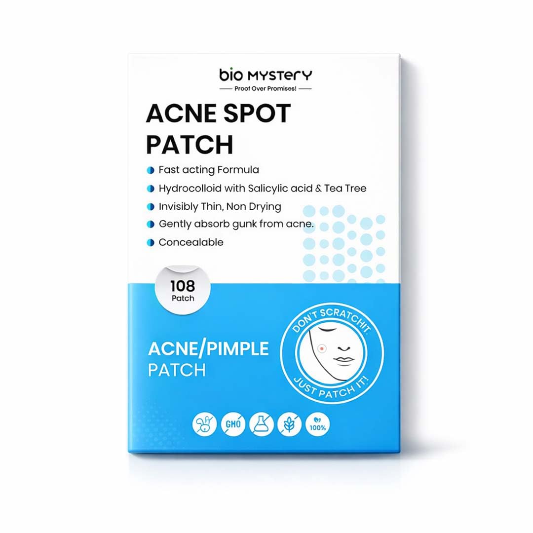 Bio Mystery Acne Spot Healing Patch – Hydrocolloid Pimple Patches for Face | Overnight Acne Cover | 2 Sizes Invisible Dots