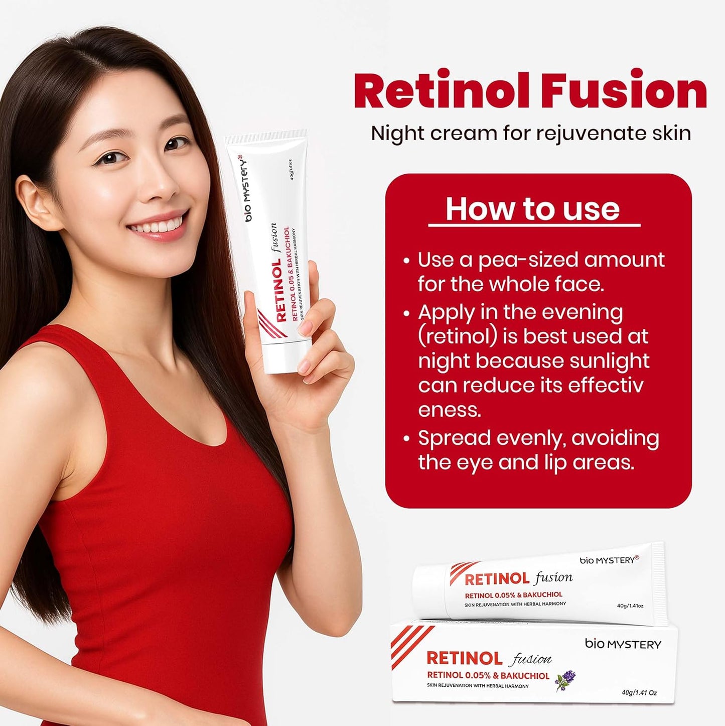 Unlock Youthful Skin: How Retinol Fusion Cream 0.05% Transforms Your Nighttime Skincare Routine ( 40g )