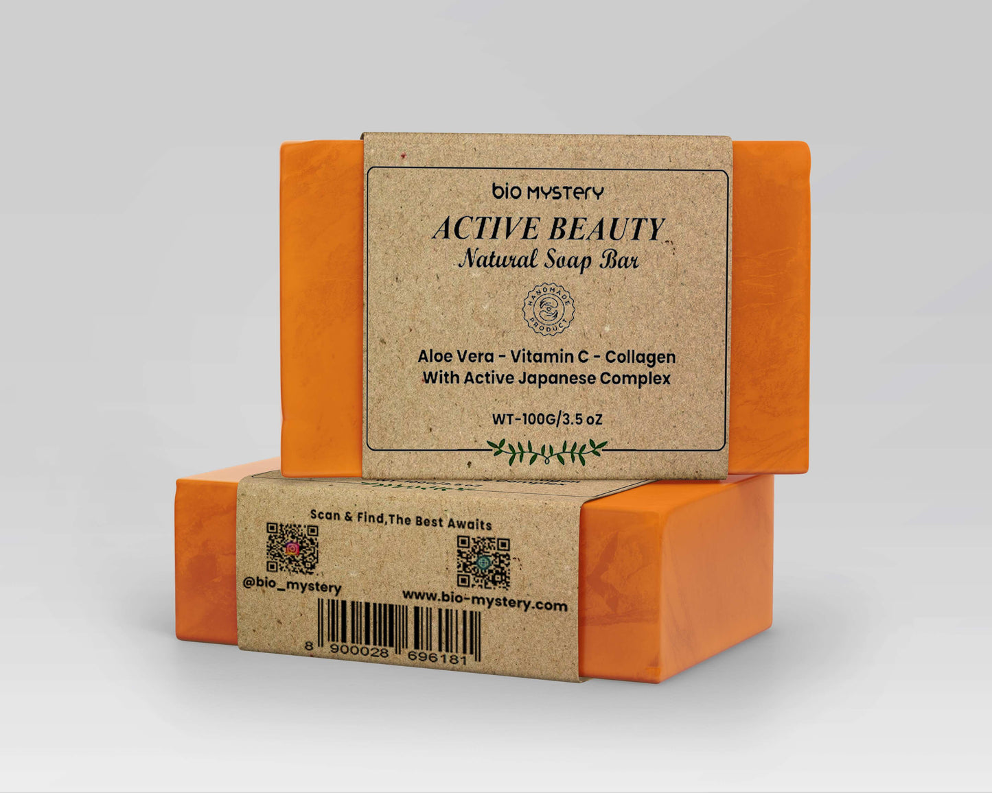 Active Beauty Soap Bars (Pack of 2, 100g Each)