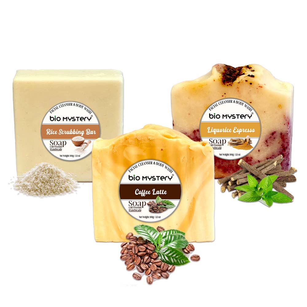 Bio Mystery Natural Soap Bar with Essential Oils – Handmade Vegan Soap for Body & Face – Cold Process Plant-Based – 100Gm / 3.5 oz Each